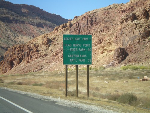 US-191 North - National Parks Distance Marker