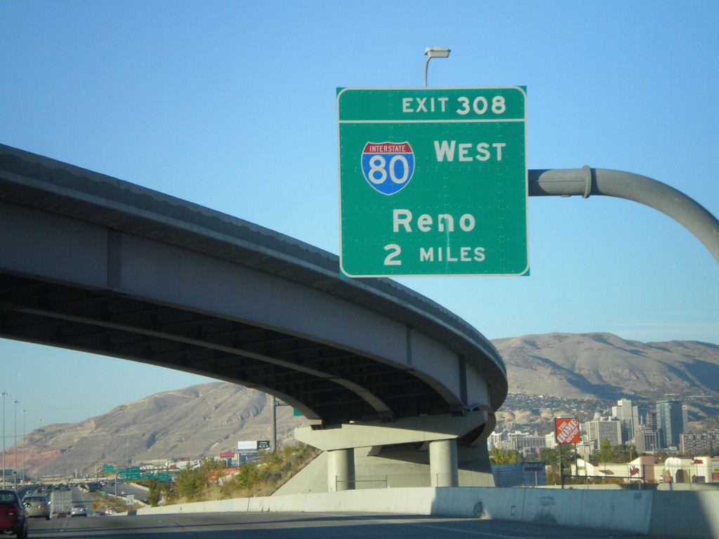 I-15 North/I-80 West - I-80 Advance Sign