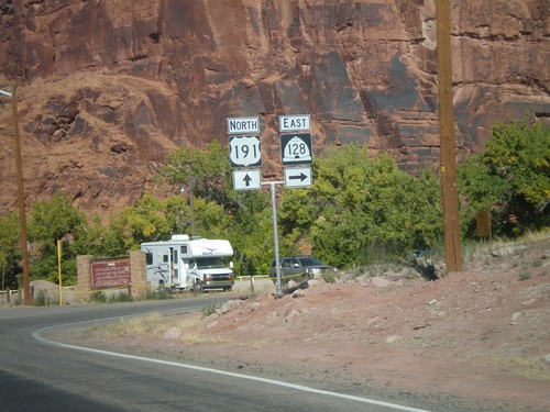 US-191 North at UT-128 East