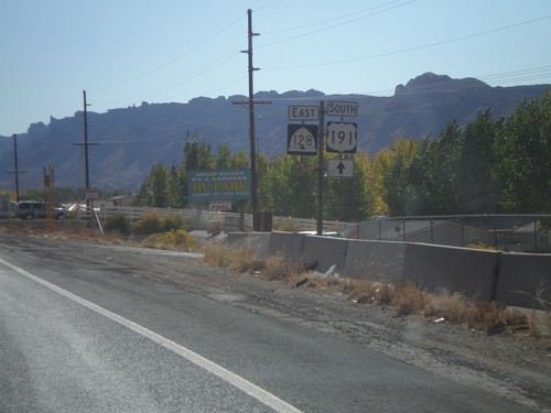 US-191 South at UT-128 East