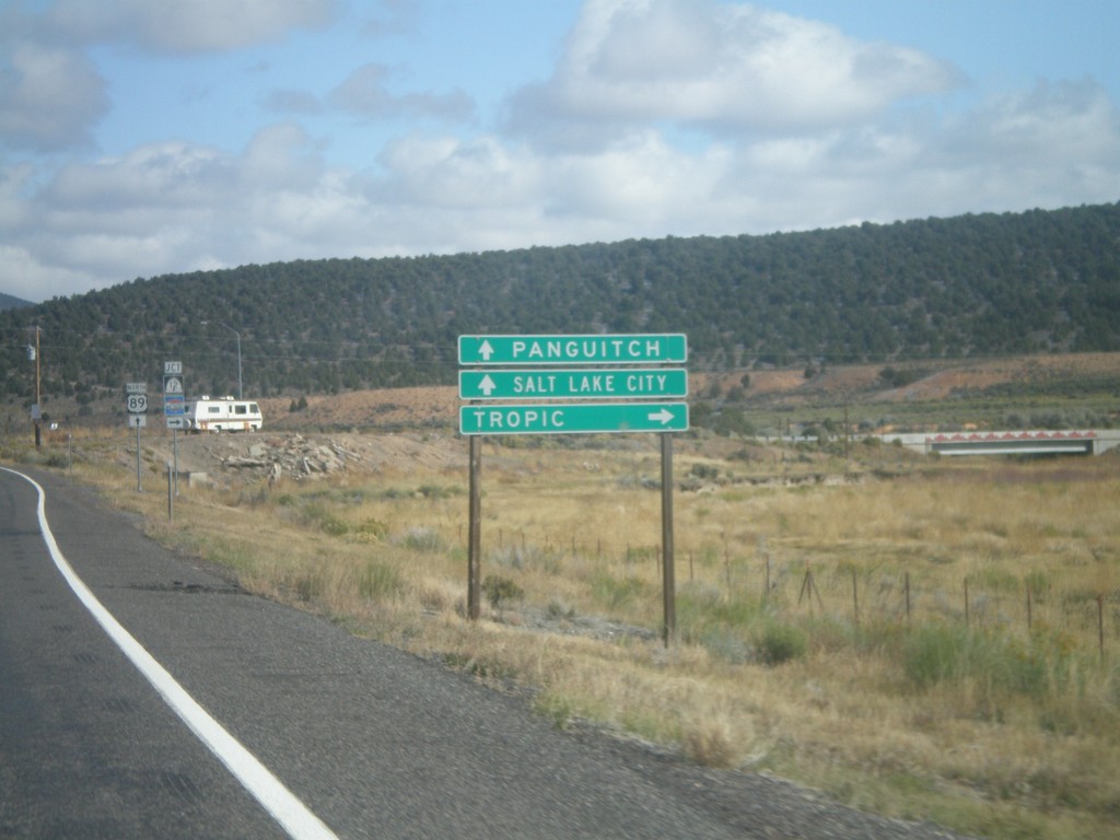 US-89 North Approaching UT-12 East