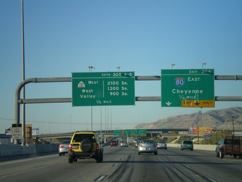 I-15 North - Approaching Exit 304 and Exit 305AD