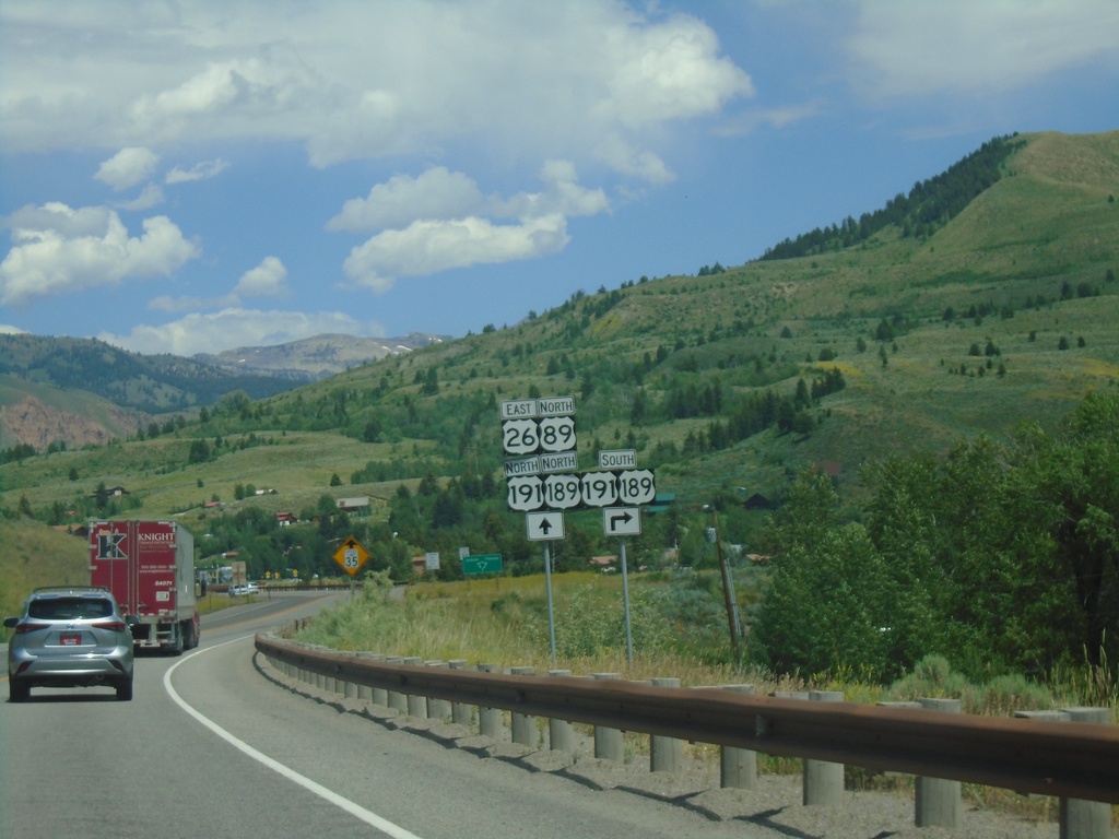 US-26 East/US-89 North Approaching US-189/US-191