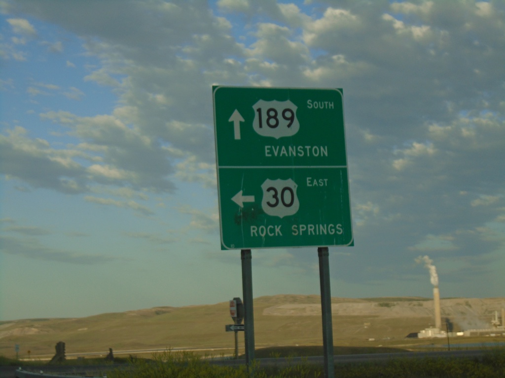 US-189 South/US-30 East at US-189/US-30 Split