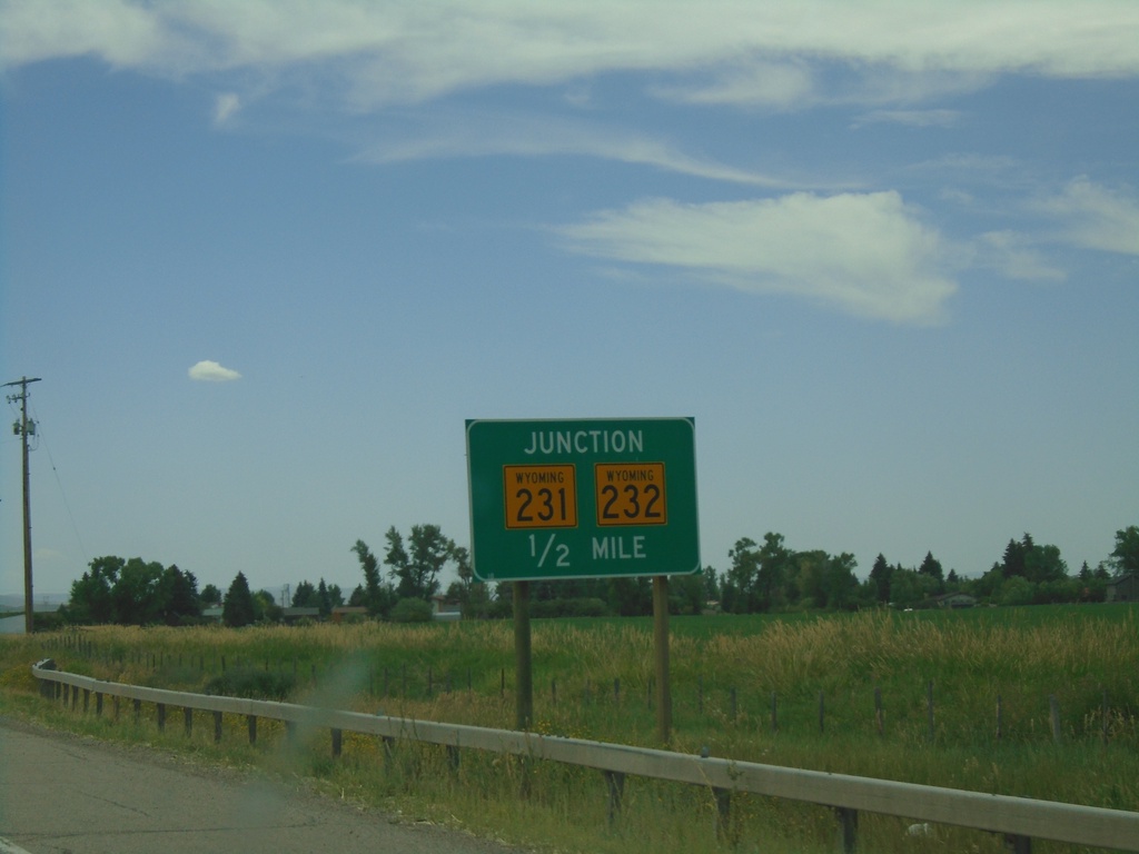 US-30 East/WY-89 South Approaching WY-231/WY-232