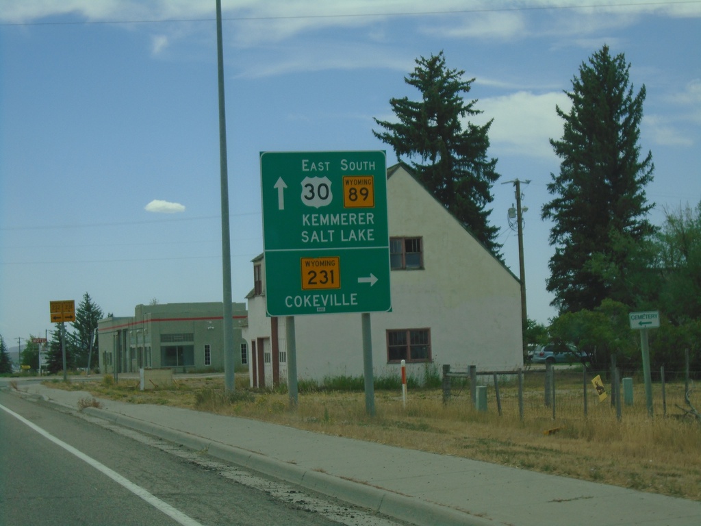 US-30 East/WY-89 South at WY-231/WY-232