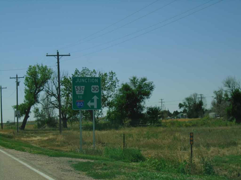 US-30 West Approaching NE-53C Link to I-80