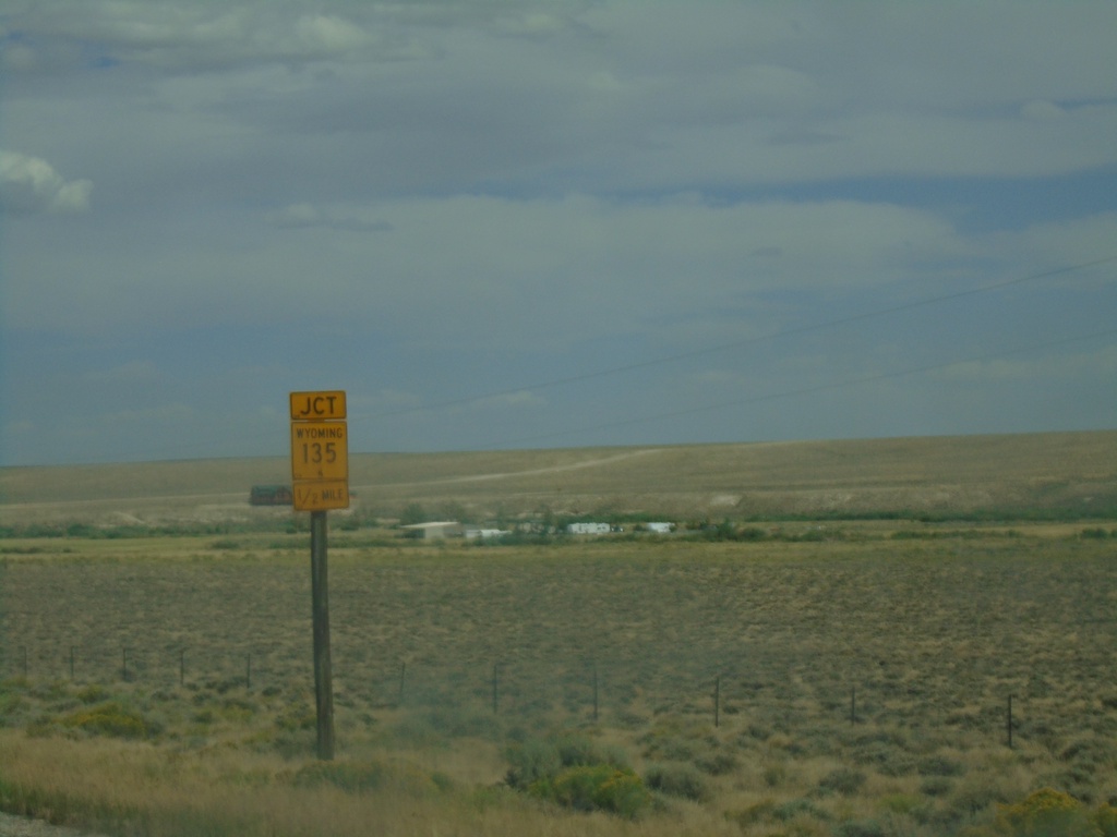 US-287/WY-789 South Approaching WY-135