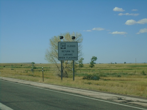 US-30 West/US-287 North - Return To Laramie When Flashing