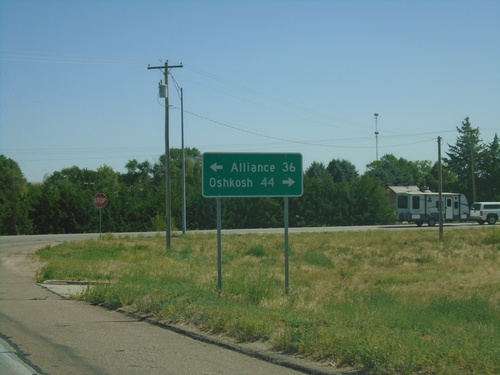 US-26 East/US-385 North Approaching US-26/US-385 Split