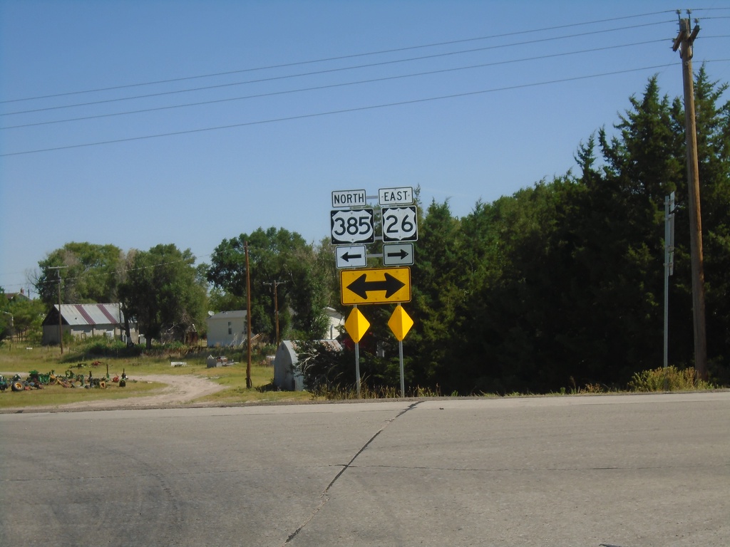 US-385 North/US-26 East at US-385/US-26 Split