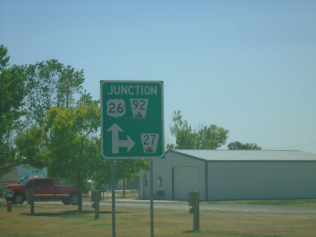 US-26 East/NE-92 East approaching NE-27