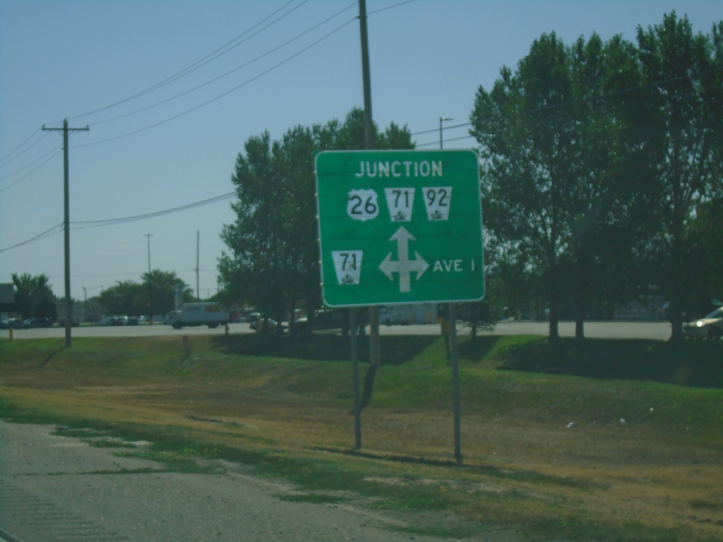 US-26/NE-92 East Approaching NE-71 North