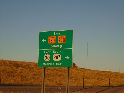 I-80 West Offramp at US-30/US-287/WY-130/WY-230