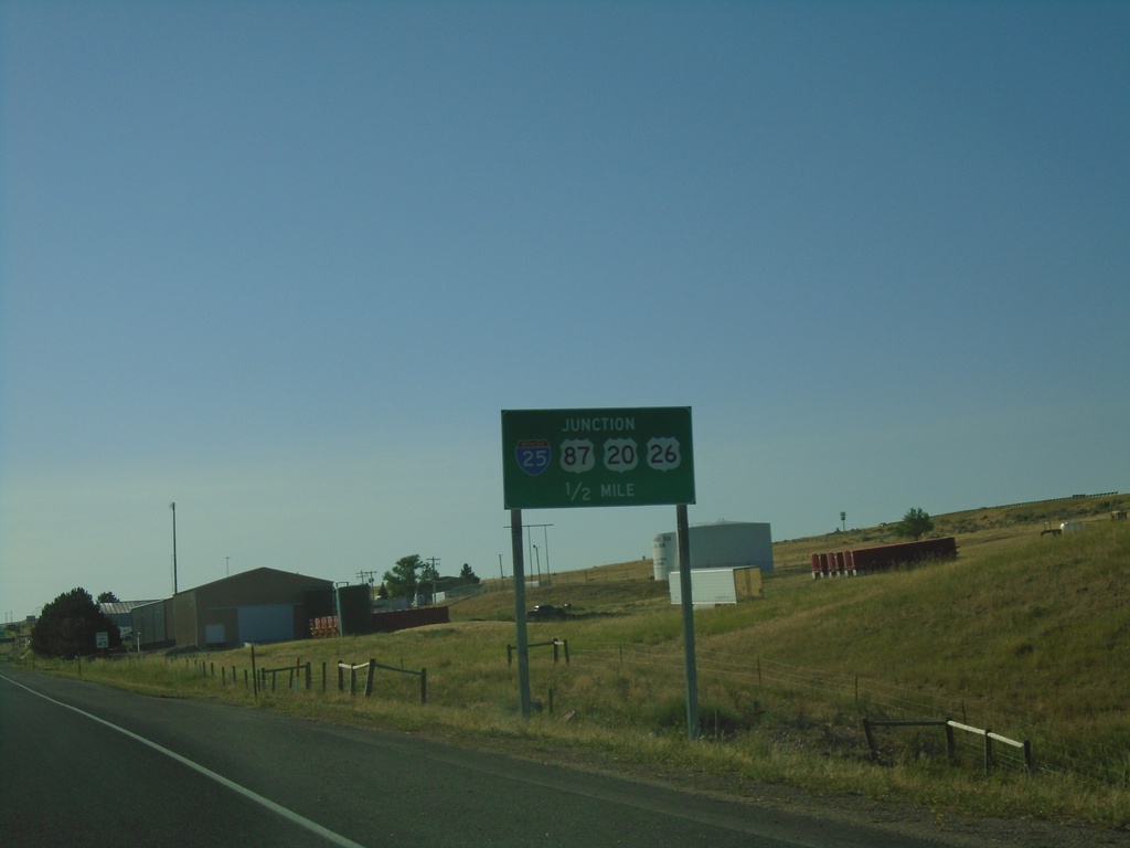 BL-25/Bus. US-20/Bus. US-26/Bus. US-87 Approaching I-25/US-20/US-26/US-87 in Douglas