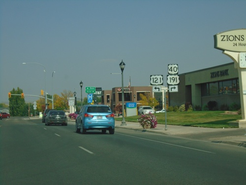 US-40 East/US-191 North Approaching UT-121