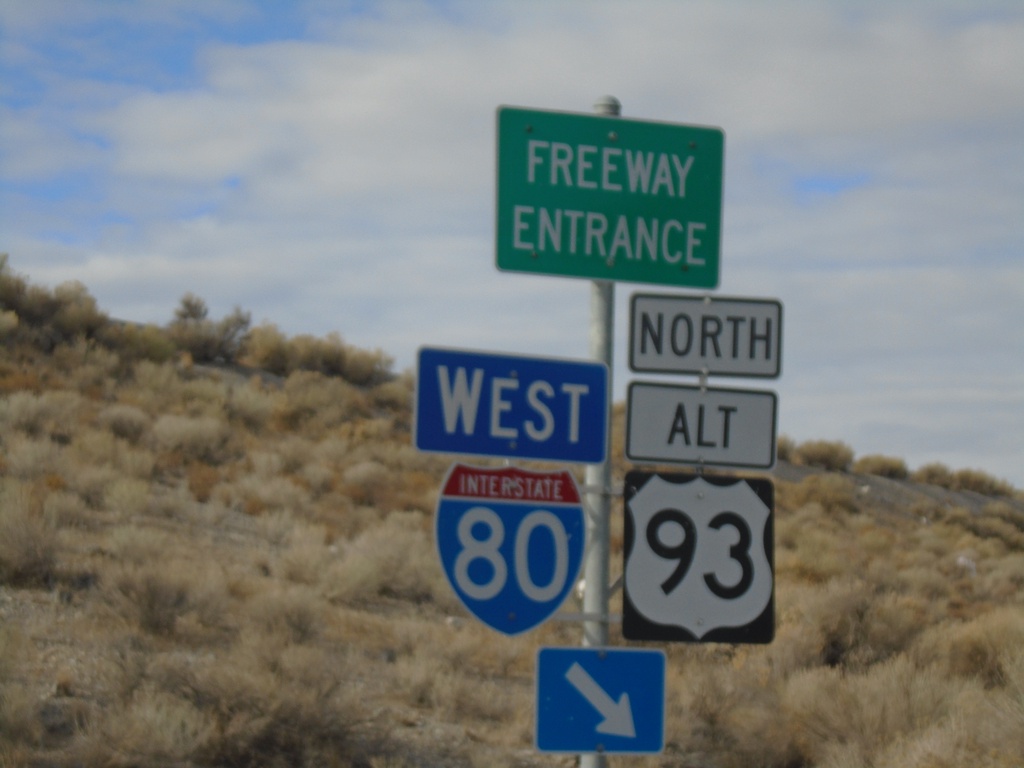 US-93 Alt/BL-80 West at I-80/US-93 Alt Onramp