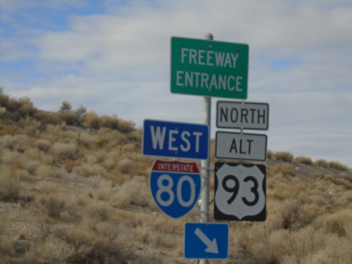 US-93 Alt/BL-80 West at I-80/US-93 Alt Onramp