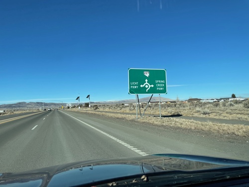 NV-227 West Approaching Roundabout in Spring Creek