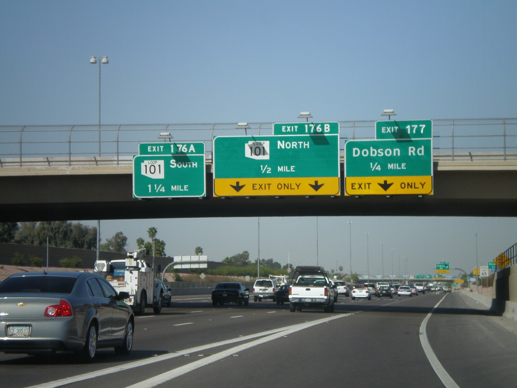 US-60 West Approaching Exit 177 and Exit 176AB