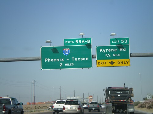 AZ-202 Loop West Approaching Exit 53 and Exit 55AB