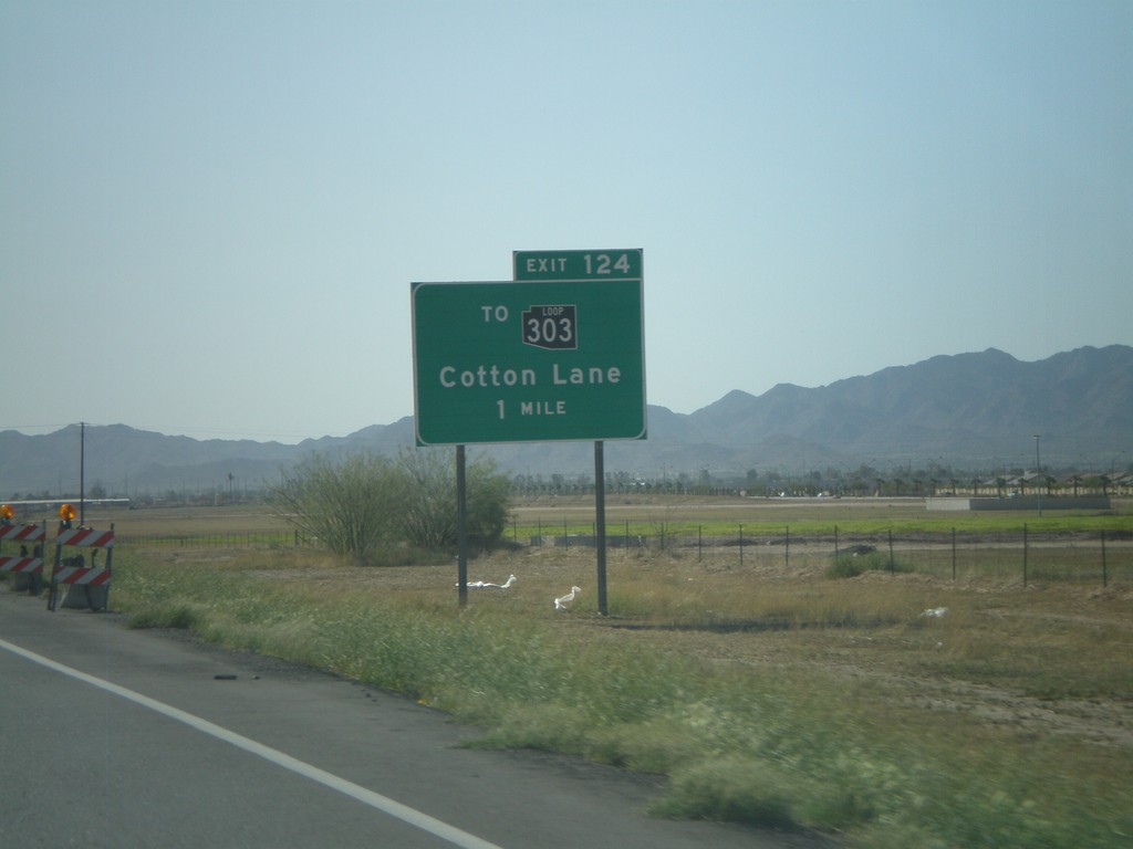 I-10 West Approaching  Exit 124