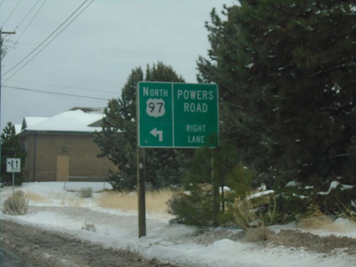 Powers Road East Approaching US-97 North