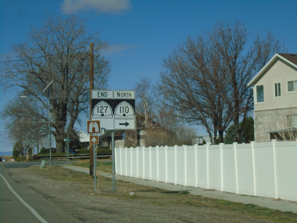 End UT-127 West at UT-110