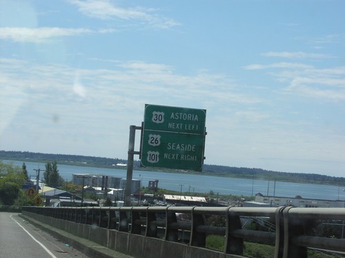 US-101 South Approaching US-30 (and Former US-26)