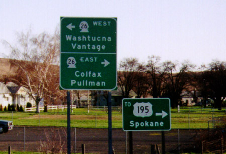 End WA-127 North at WA-26