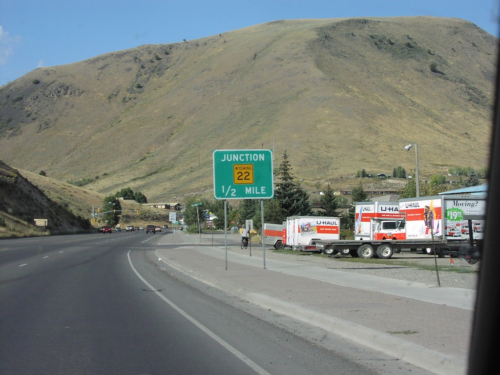 US-89/US-191/US-26/US-189 North Approaching WY-22