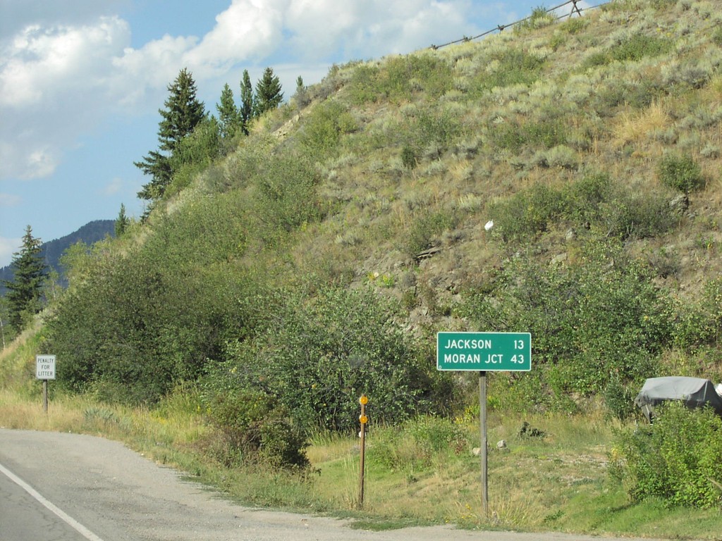 US-26 East/US-89/US-189/US-191 North - Distance Marker