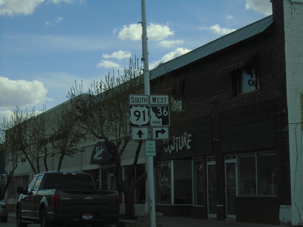 US-91 South/ID-36 West Approaching ID-36 West