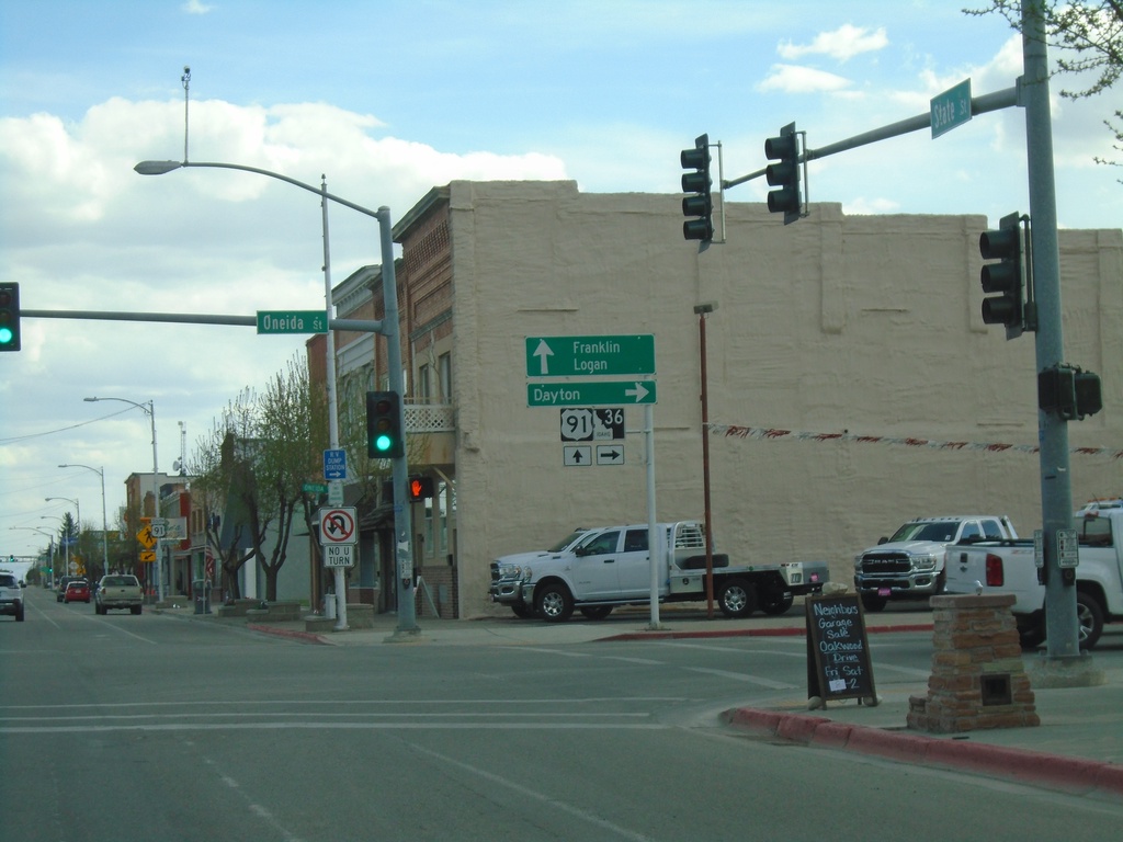 US-91 South/ID-36 West at US-91/ID-36 Split