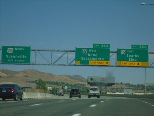 I-580/US-395 North - Exits 36A and 36B