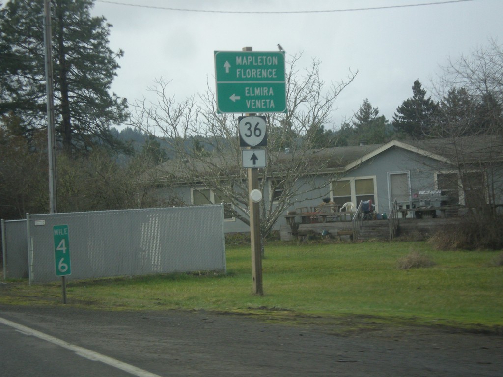 OR-36 West at Territorial Highway