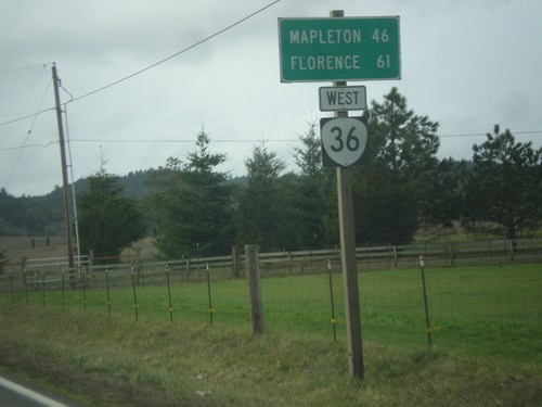 OR-36 West - Distance Marker