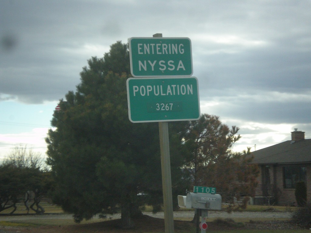 US-20/US-26 East/OR-201 South - Entering Nyssa