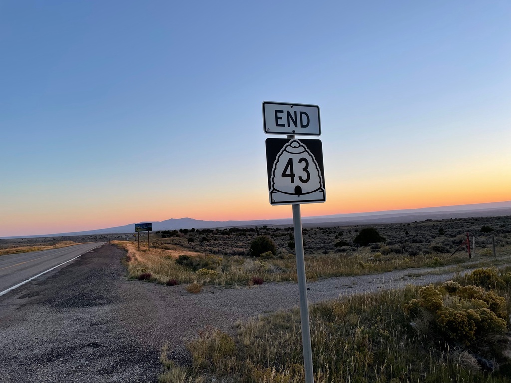 End UT-43 at Utah-Wyoming Line