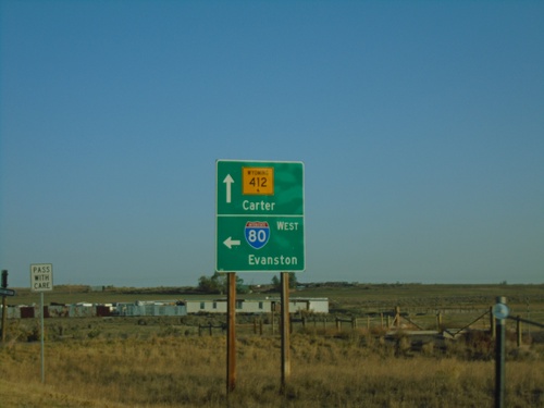 End WY-414 North at I-80/WY-412