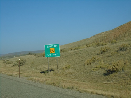 US-30 West Approaching WY-89