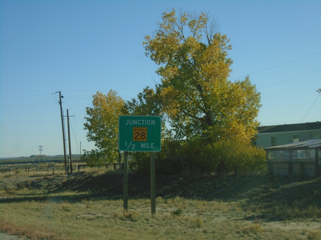 US-191 South Approaching WY-28