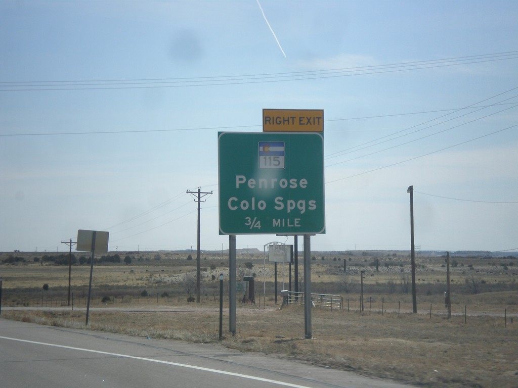 US-50 East Approaching CO-115