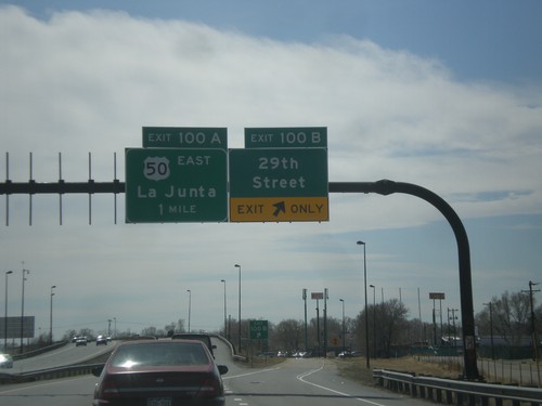 I-25 South - Exits 100B and 100A