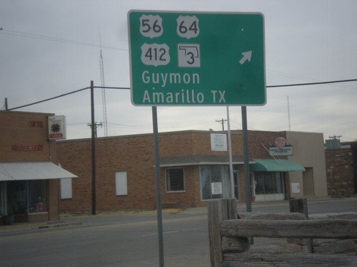 US-56/US-64/US-412/OK-3/US-385 - East Exit of Boise City Roundabout 