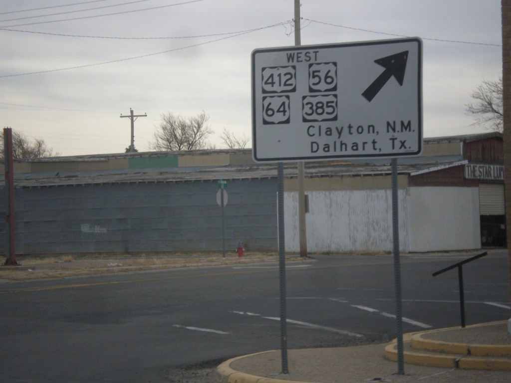 US-56/US-64/US-412/OK-3/US-385 - South Exit of Boise City Roundabout 