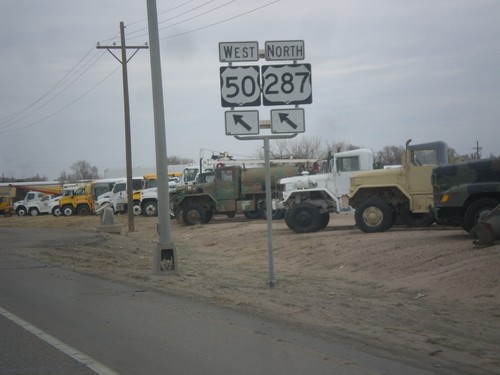 US-287 North/US-50 West - Merge Left