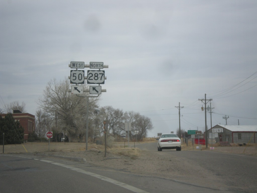 US-50 West/US-287 North at CO-196