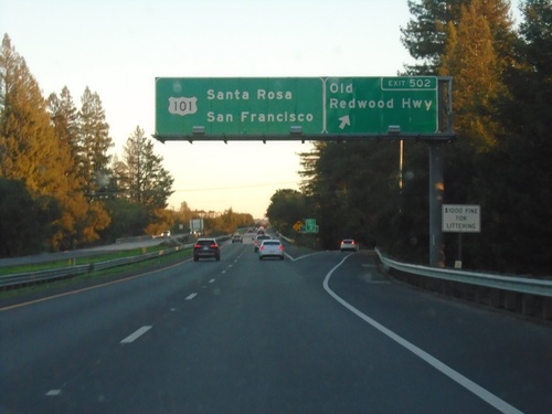 US-101 South - Exit 502