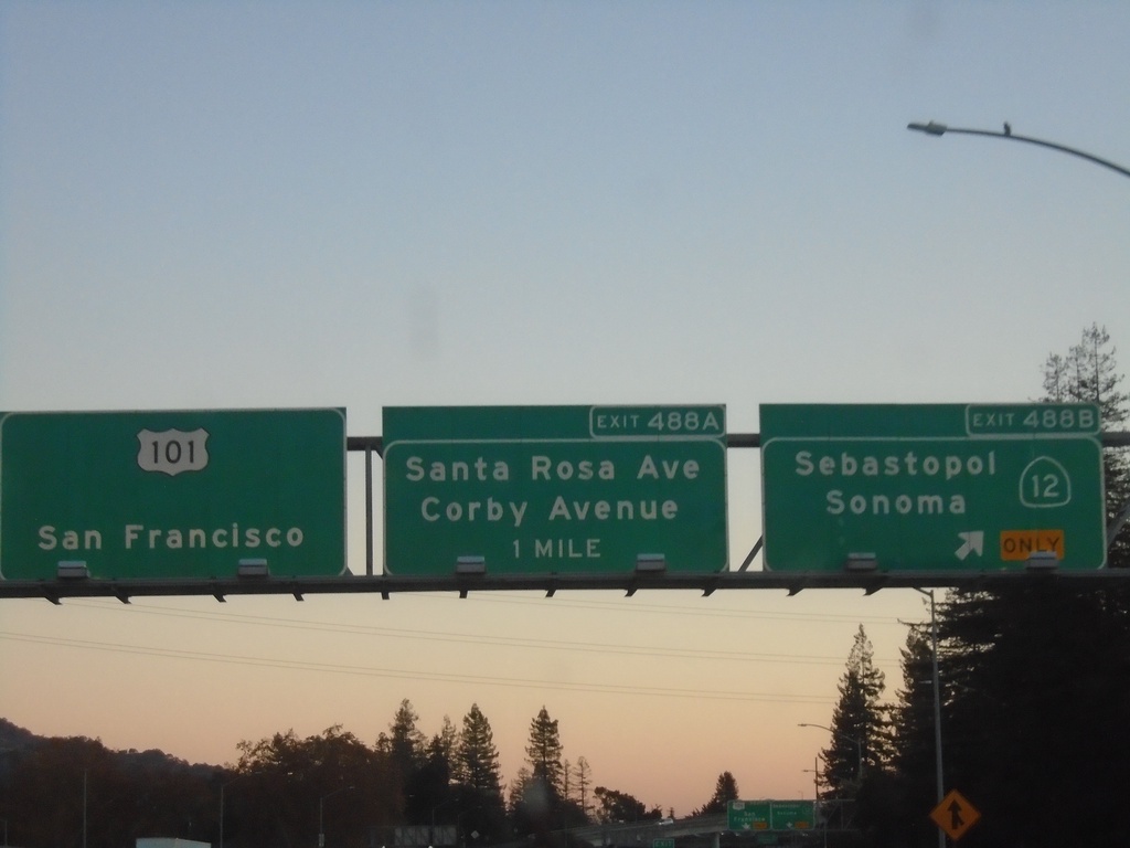 US-101 South - Exits 488B and 488A